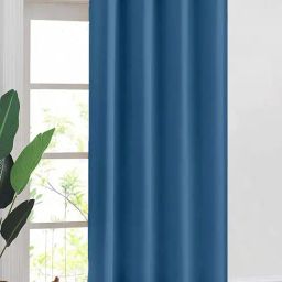Urban Space Navy Blue Cotton Black Out Door Curtain - Set of 2-32