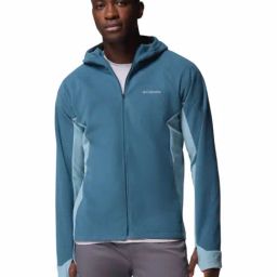 Columbia Blue Regular Fit Hooded Jacket-picture-1