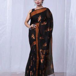 Unnati Silks Black Woven Design Saree-picture-9