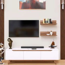 SPYDER CRAFT D3-D4 Engineered Wood TV Entertainment Unit (White & Oak)-9