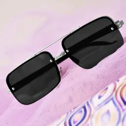 DressBerry Unisex Browline Sunglasses With UV Protected Lens DBSG24-2317-BK2-54