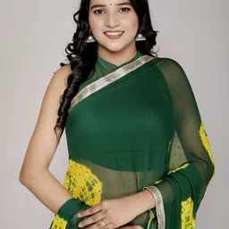 VL SAREES Bandhani Beads and Stones Poly Chiffon Bandhani Saree image 2