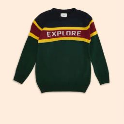 Pantaloons Junior Navy & Yellow Printed Full Sleeves Sweater-picture-20