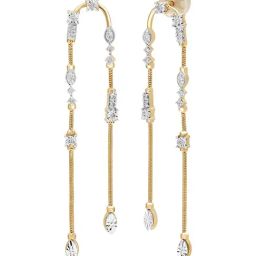 Mia by Tanishq Nature's Finest 14k Gold Story Of Miracles Diamond Dangler Earrrings for Women-image-60