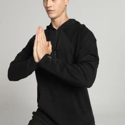 Puma Black Cotton Regular Fit Hooded Sweatshirt-image-86