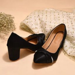 The White Pole Women's Black Casual Pumps-69