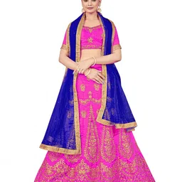 Maroosh Embellished Thread Work Unstitched Lehenga & Blouse With Dupatta-picture-9