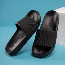 Red Tape Men's Black Slides-image-8