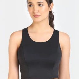 Zelocity by Zivame Black Solid Workout Bra-picture-13