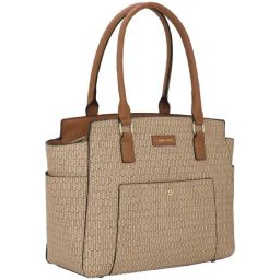 Lavie Luxe Taupe LX Mono Kelly Tote Handbag-image-60