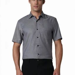 Louis Philippe Grey Regular Fit Texture Shirt-image-54
