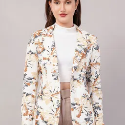 Purple State Printed Slim-Fit Single Breasted Blazer-image-10