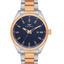 Ferro Men Brass Dial & Stainless Steel Bracelet Style Straps Analogue Watch F11240A-E3-picture-25