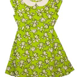 Kiddopanti Kids Green Floral Print Dress-image-83