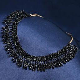 ToniQ Black Artificial Beads Gold-Plated Necklace For Women-13