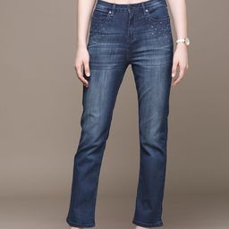 bebe Women Denim Daze Straight Fit Mid-Rise Light Fade Stretchable Jeans-image-78