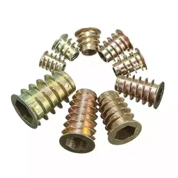 GENERIC M6x10 mm Wood D Nut Insert Golden (Pack of 25 Pcs) image 1