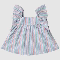 GAP Infants Girls Striped Pure Cotton Top With Shorts Clothing Set-image-24