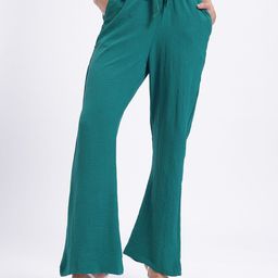 DressBerry Women Mid-Rise Crinkled Effect Flared Fit Trousers-image-47