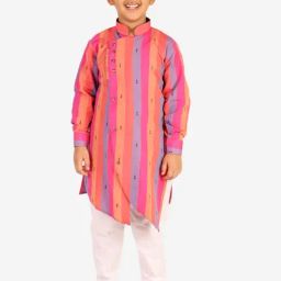 Pro-Ethic Style Developer Kids Multicolor Striped Full Sleeves Kurta with Pyjamas-picture-16