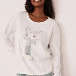 La Vie En Rose White Embroidered Sweatshirt-image-79
