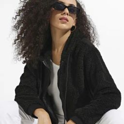 Campus Sutra Black Cotton Self Pattern Sweatshirt-picture-16