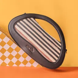 ZOUK Women Printed Qutub Stripes Structured Nadia Sling Bag-5