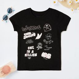 max Girls Graphic Printed Round Neck Cotton T-shirt-67