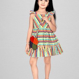Fabangel Girls Striped Fit & Flare Cotton Dress-image-64