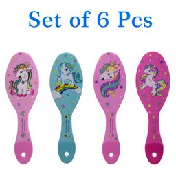 Asera Unicorn Theme Hair Brush Pack of 6 - Multicolor-9