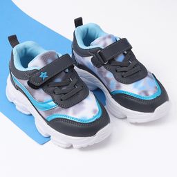 Cute Walk by Babyhug Velcro Closure Sports Shoes Tie Dye Pattern - Grey & Blue-image-46