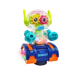 FunBlast Transparent Gear Robot Toy with Flashing Lights & Sound (Multicolor)-110