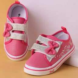 Cute Walk by Babyhug Casual Shoes with Bow Applique- Pink-picture-47
