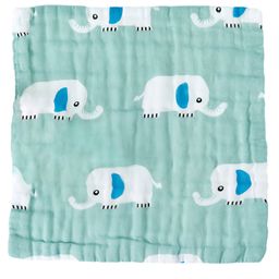 Bembika Baby Face Towels for Boys Girls Fleece Muslin Wash Cloth Elephant Pattern - Sage-picture-19