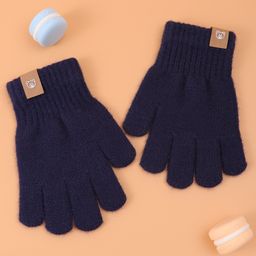 Pine Kids Pair Of Winter Gloves With Bear Patch - Navy Blue-image-54