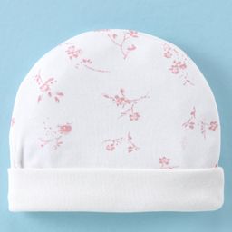 Ben Benny 100% Cotton Knit Floral Printed Cap White - Diameter 9 cm-image-16