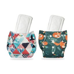 Chinmay Kids One Size Adjustable Baby Cloth Button Diaper - Washable/Reusable Nappies for Infants & Toddlers With White Insert (8 X 8 inch) Pack of 2-image-63