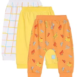 MINI KLUB Pack Of 3 Solid & Vehicles Printed Pants - Multi Colour-picture-29