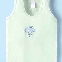 Tango Single Jersey Knit Sleeveless Vest with Bear Print - Light Green-image-96