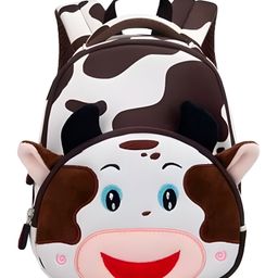 SCHOOLISH Cow Print Bag for Pre-Schoolers Kids, Water Resistant Mini Lightweight Backpack for Kids, Small Size Bag for Play School & Nursery Kids, Picnic Bag, Travel- PACK OF 1- COLOR MAY VARY - Height10 Inches-image-52