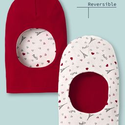 Ben Benny 100% CottonInterlock Knit Reversible Monkey Cap With Heart Print Maroon - Diameter 11 cm-image-81