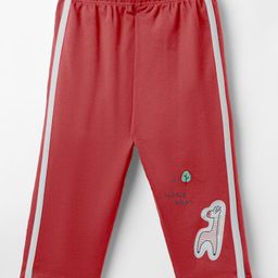 Tango Interlock Knit Full Length Leggings With Animal Print & Tape Detailing - Red-image-92