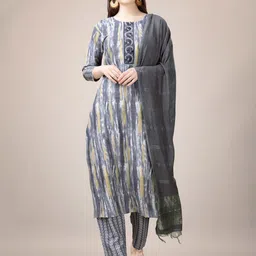 A TO Z CART Women Ethnic Motifs Printed Regular Kurta with Trousers & With Dupatta-55