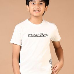 V-Mart Boys Typography Printed Round Neck Cotton T-shirt-54