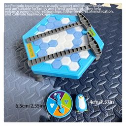 YAMAMA Knocking Ice Cubes To Save Little Penguins Breaking Ice Toys Puzzle Brain Thinking Training Multiplayer Battle Game Kids Toys Penguin Trap Save Penguin Board Game Toys For KidsMulticolor image 2