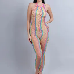 COLOR STYLE Self Design Semi Sheer Full Body Stockings-image-63