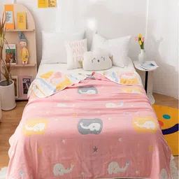 JC HOME Pink & Grey Cartoon Characters AC Room 400 GSM Double Bed Quilt-image-62