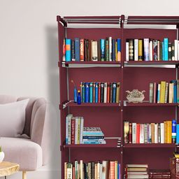 Decent Hut Maroon 4-Tier Non-Woven Square Book Shelf-41