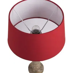 Homesake Natural Mabel Rustic Table Lamp with Red Shade (Bulb Included) - Set of 1 image 4