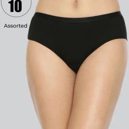 Lyra Assorted Color Cotton Hipster Panties - Pack Of 10-image-42